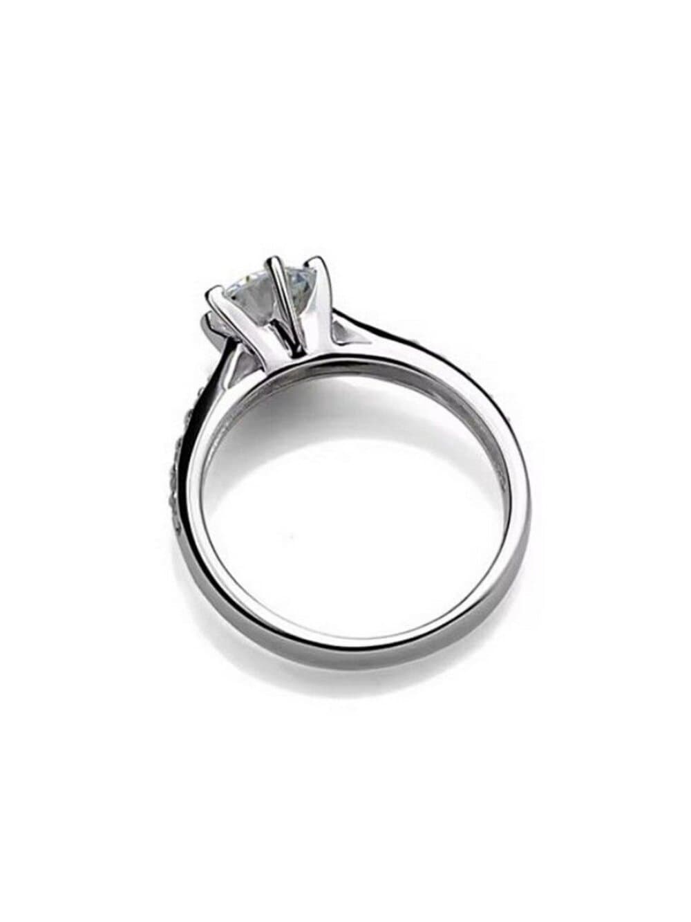 Dayani Lynn Accented Solitaire CZ Sterling Silver Plated Ring Size 8 Gift Boxed - Thumbnail 3