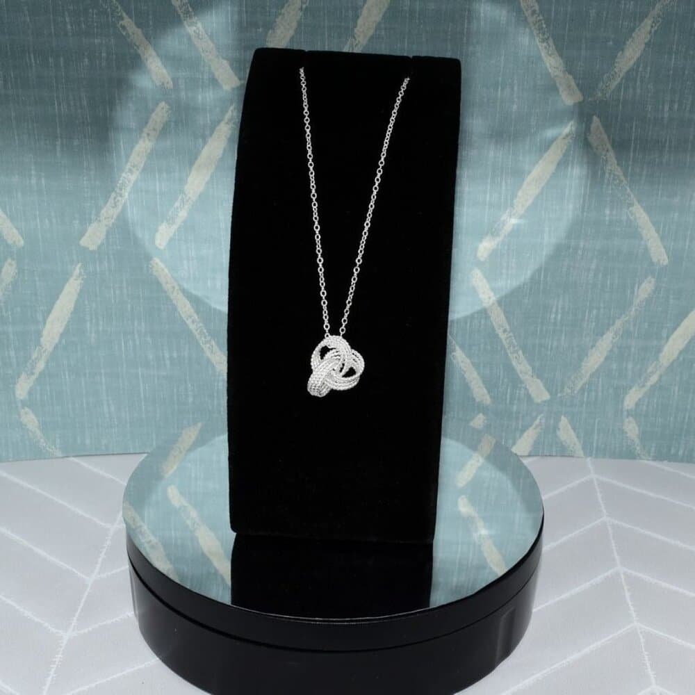 Delanie Elegant Love Knot 925 Sterling Silver Pendant Necklace Gift Boxed - Thumbnail 8