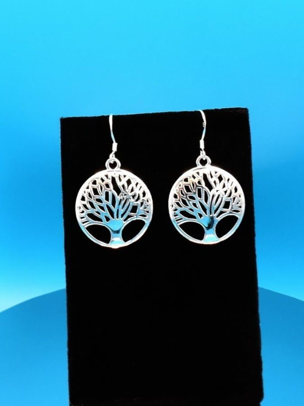 Destinelle Filigree 925 Sterling Silver Tree of Life Necklace Earrings Gift Set - Thumbnail 4