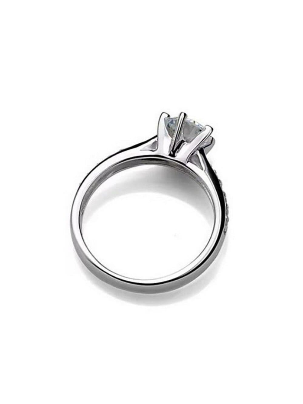 Dayani Lynn Accented Solitaire CZ Sterling Silver Plated Ring Size 5 Gift Boxed - Thumbnail 3