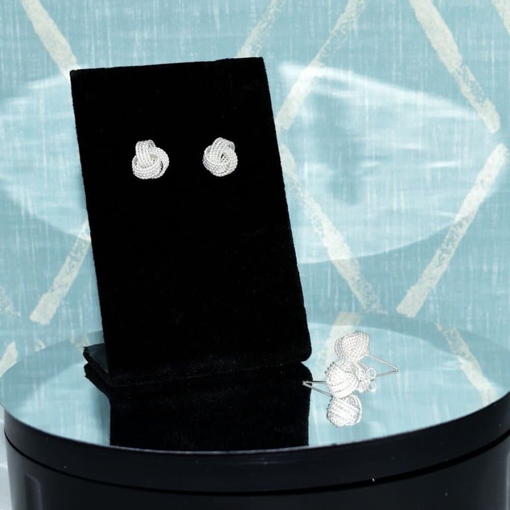 Delanie Elegant Love Knot 925 Sterling Silver Stud Earrings Gift Boxed - Thumbnail 8