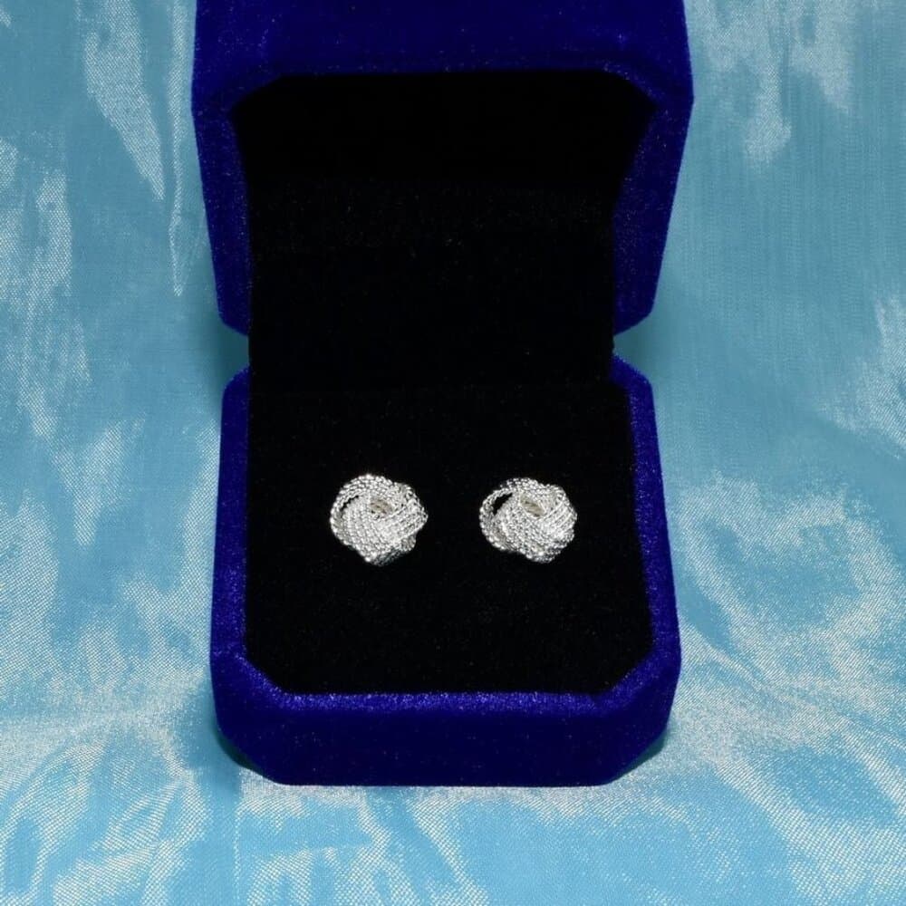 Delanie Elegant Love Knot 925 Sterling Silver Stud Earrings Gift Boxed - Thumbnail 3