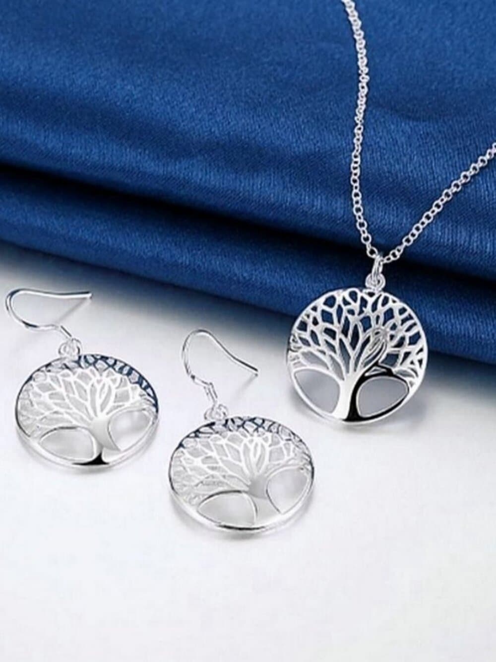 Destinelle Filigree Tree of Life 925 Sterling Silver Earrings Gift Packaged - Thumbnail 4