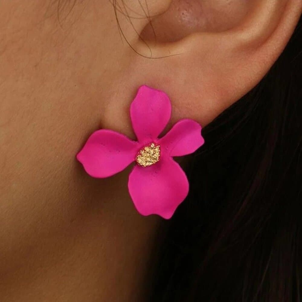 Collette Blooms Flower Petal Stud Earrings Sweet Yellow Gift Packaged - Thumbnail 4