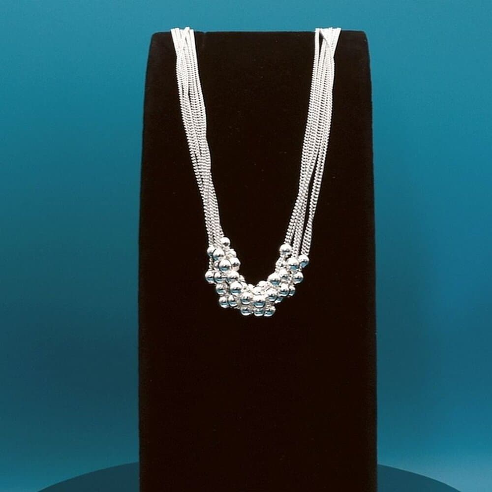 Carly Lyana Multi Strand Toggle Beaded Necklace 925 Sterling Silver Gift Boxed - Thumbnail 11