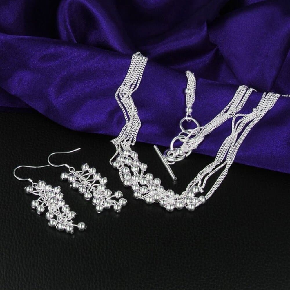 Carly Lyana Multi Strand Beaded Necklace Dangle Earrings Jewelry Set Gift Boxed - Thumbnail 4