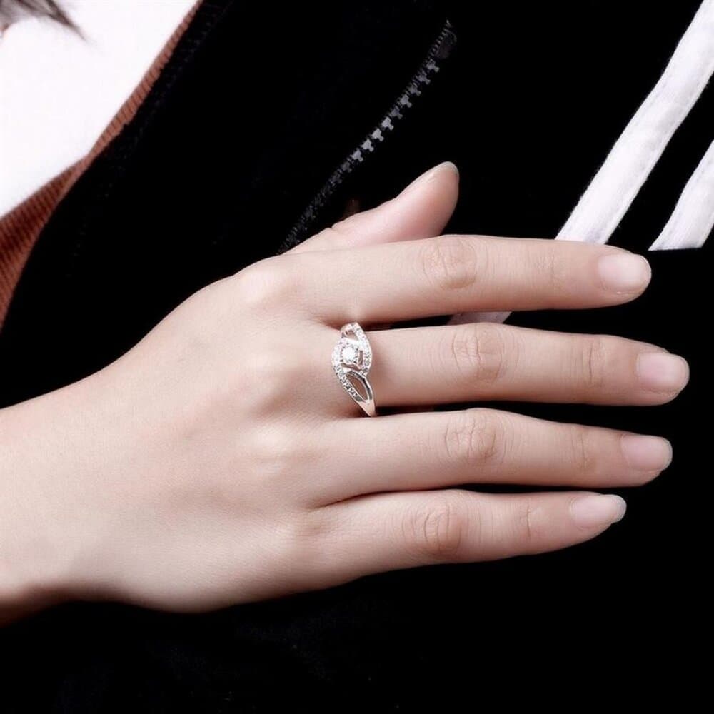 Carlelle Size 6.5 925 Sterling Silver Lab Created Cubic Zirconia Ring Gift Boxed - Thumbnail 2