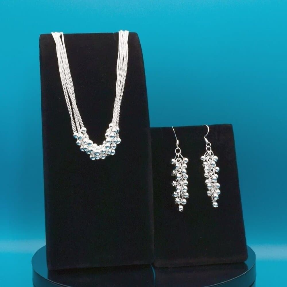 Carly Lyana Multi Strand Toggle Beaded Necklace 925 Sterling Silver Gift Boxed - Thumbnail 5