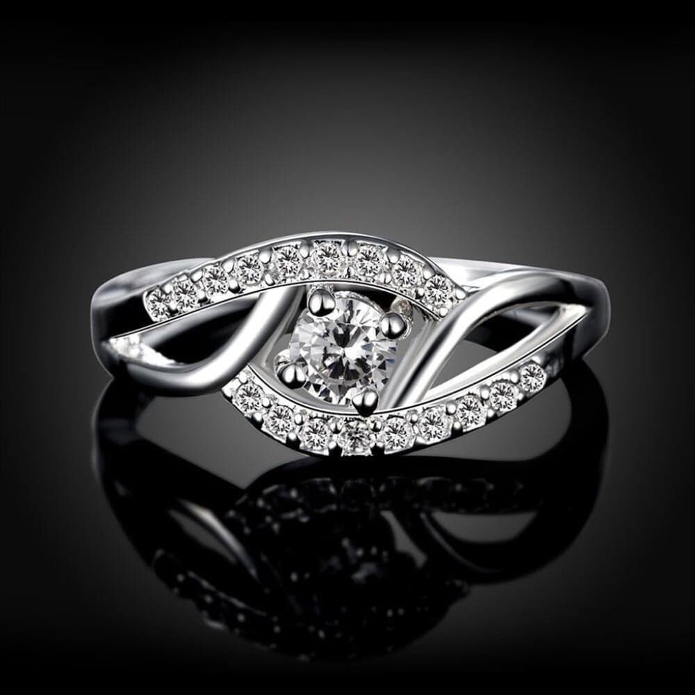 Carlelle Size 6.5 925 Sterling Silver Lab Created Cubic Zirconia Ring Gift Boxed - Thumbnail 3