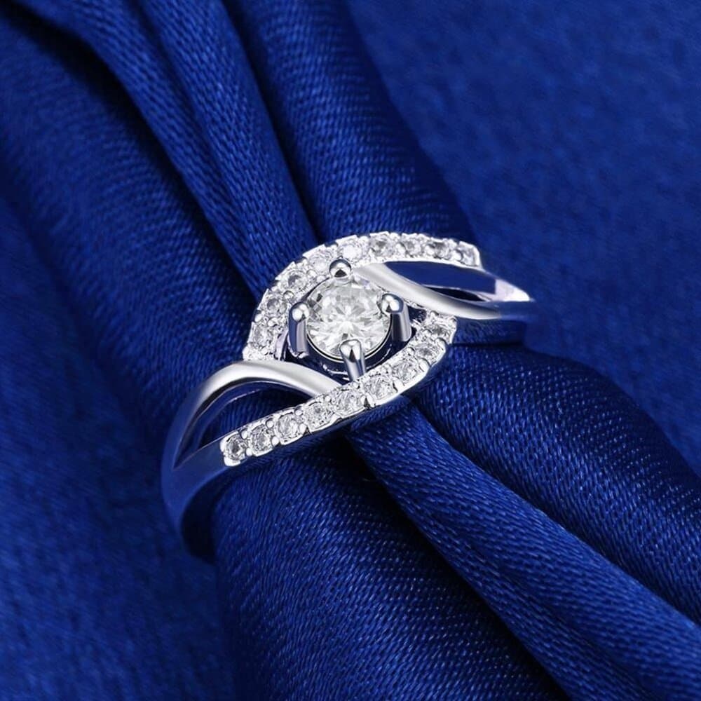 Carlelle Size 6.5 925 Sterling Silver Lab Created Cubic Zirconia Ring Gift Boxed - Thumbnail 8