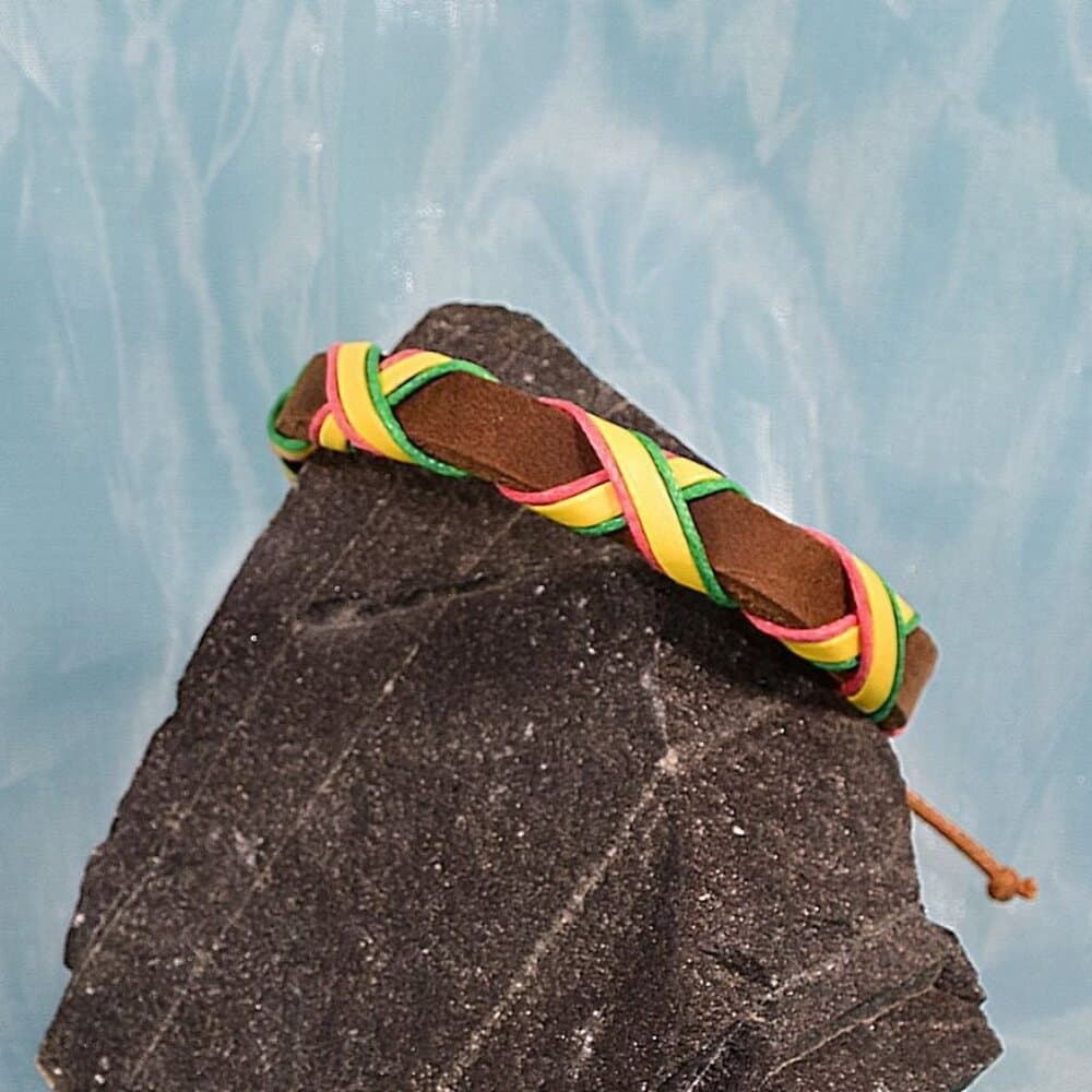 Channii Criss Cross Yellow Sliding Tie Leather Bracelet Gift Packaged - Thumbnail 8