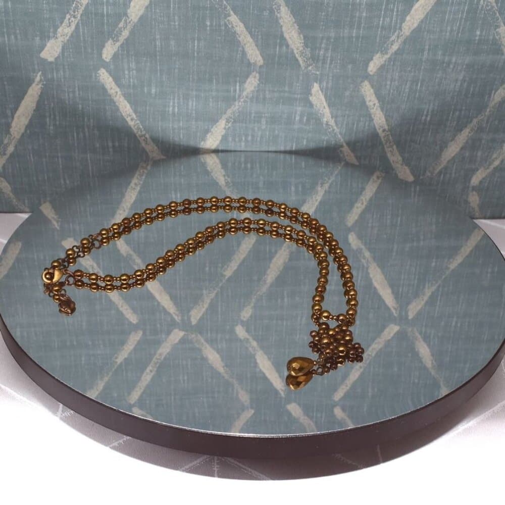 Bronze Rhombus Shaped Drop Bead Necklace Caroline C Estate Collection Gift Boxed - Thumbnail 2