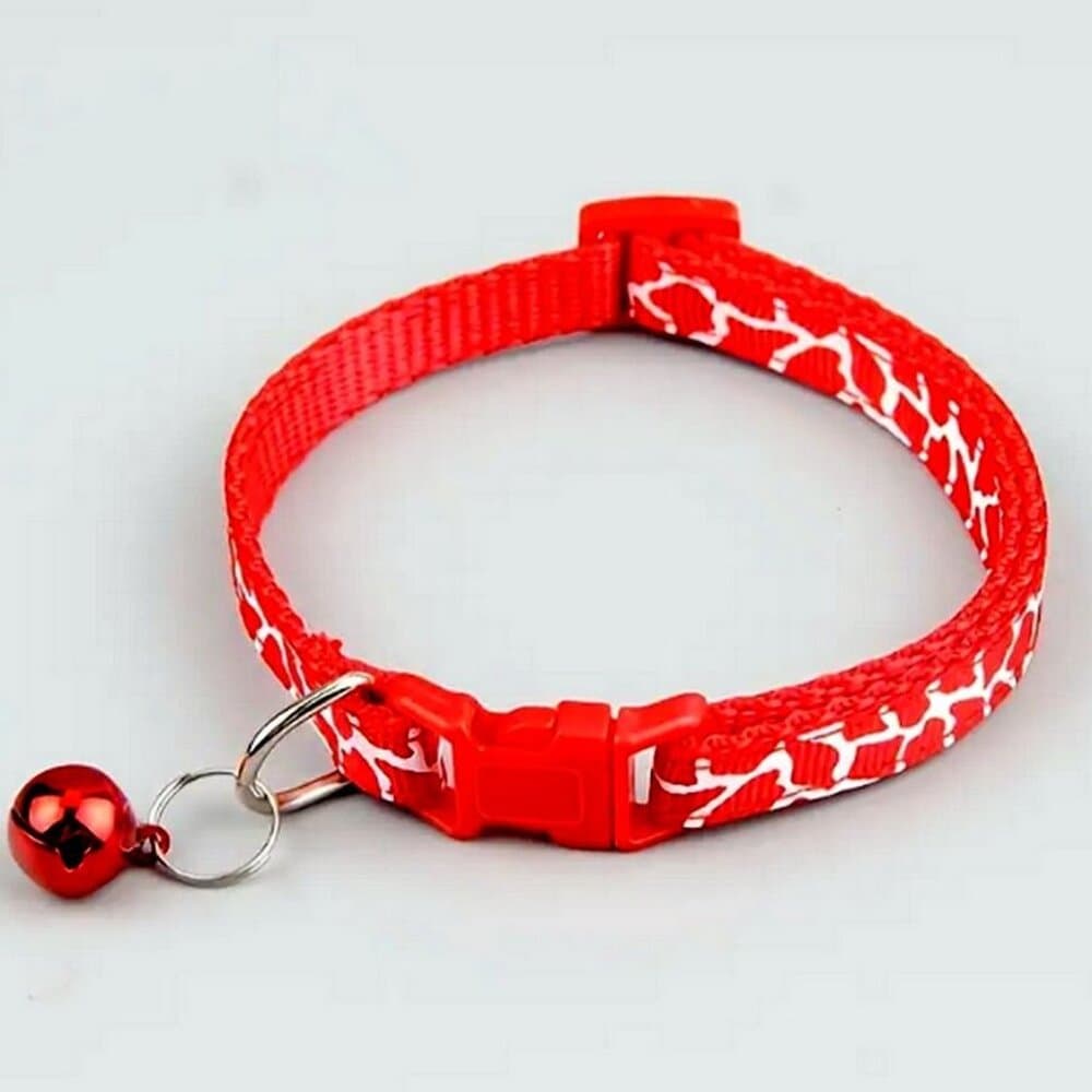 Belen Kutest Red Giraffe Pattern Cat Collar with Bell and Toys Gift Package - Thumbnail 2