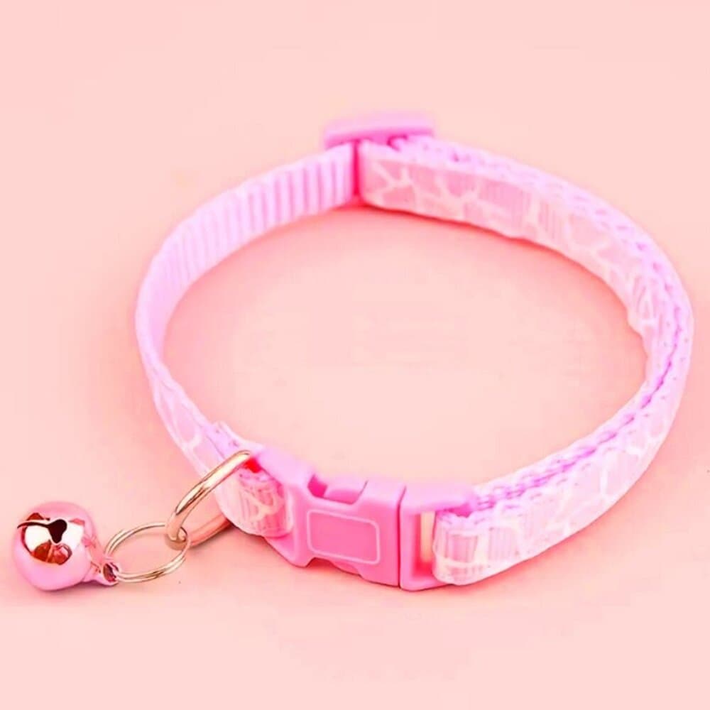 Belen Kutest Pink Giraffe Pattern Cat Collar with Bell and Toys Gift Package - Thumbnail 2