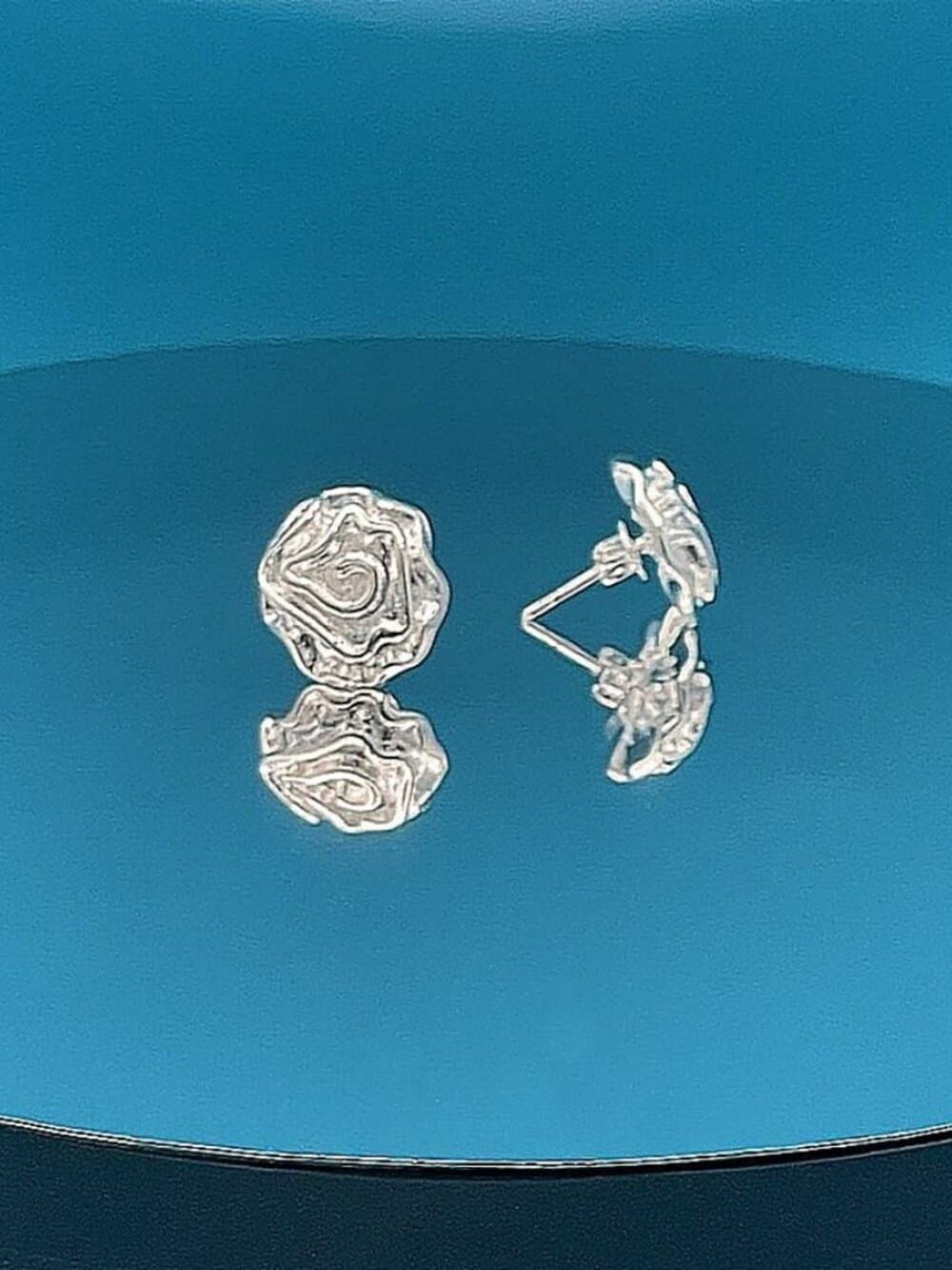 Alisha Cupcake Dreams Abstract Flower Art Sterling Silver Earrings Gift Packaged - Thumbnail 3