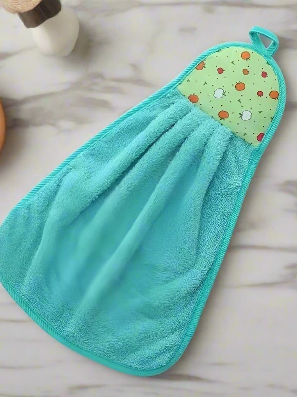 Anna Apple Decorative Fingertip Towel with Hanging Loop Teal Green Gift Packaged - Thumbnail 5