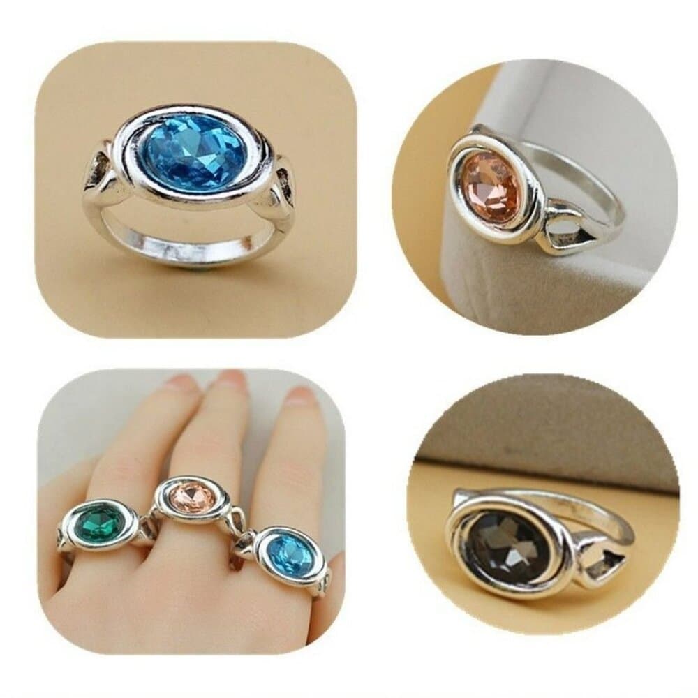 Zalia Oval Modern Silver Ring with Emerald Green Colored Crystal Size 8 Gift Box - Thumbnail 3