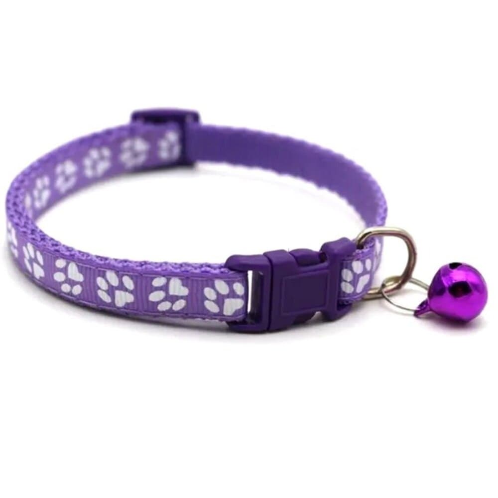 Sweet Heart Paw Print Purple Cat Collar with Bell and Toys Gift Package - Thumbnail 2