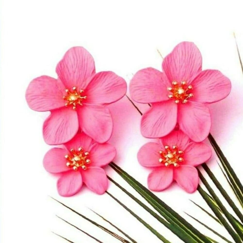 Thalia Blooms Florets Sweet Pink Tiered Flower Earrings Gift Packaged - Thumbnail 10
