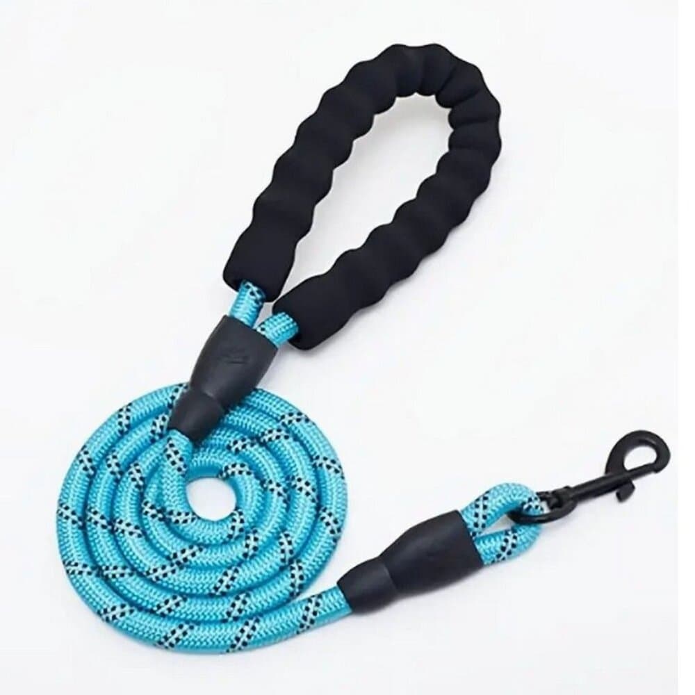Tadeo Dash Blue Reflective Rope Leash with Padded Loop Handle and Rotating Clip - Thumbnail 2
