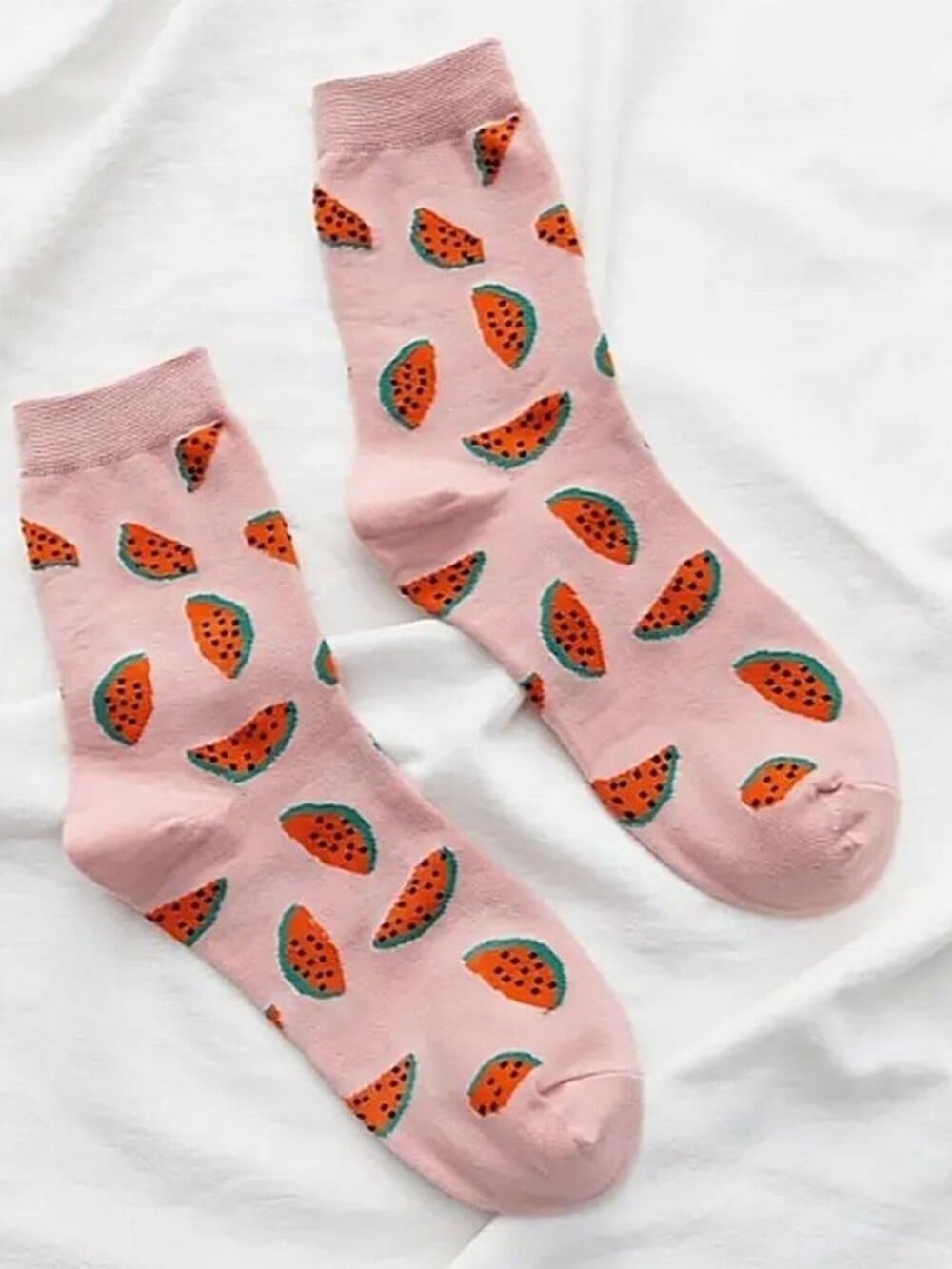 Talia Sweet Fruits Womens Crew Socks Pink Watermelon Red Gift Packaged - Thumbnail 3