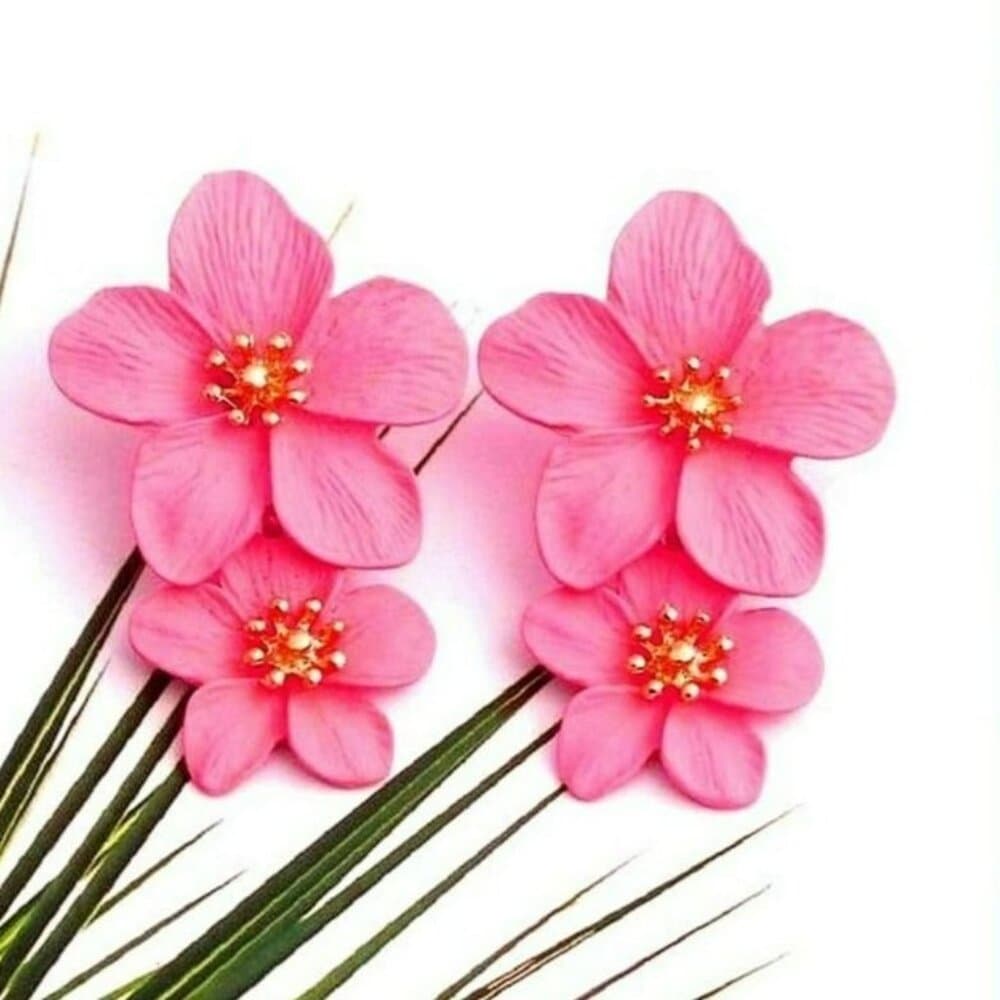 Thalia Blooms Florets Sweet Pink Tiered Flower Earrings Gift Packaged - Thumbnail 5