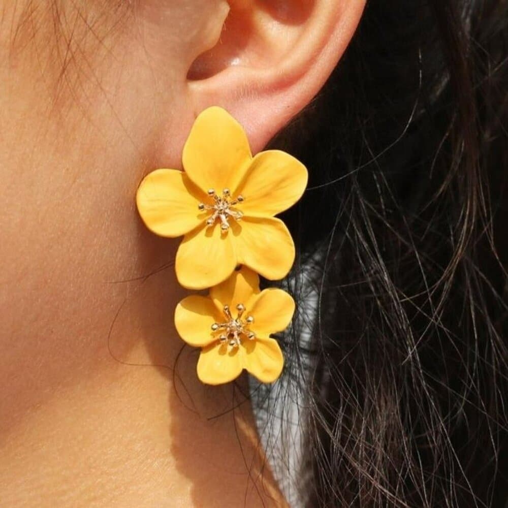 Thalia Blooms Florets Sweet Red Tiered Flower Earrings Gift Packaged - Thumbnail 3
