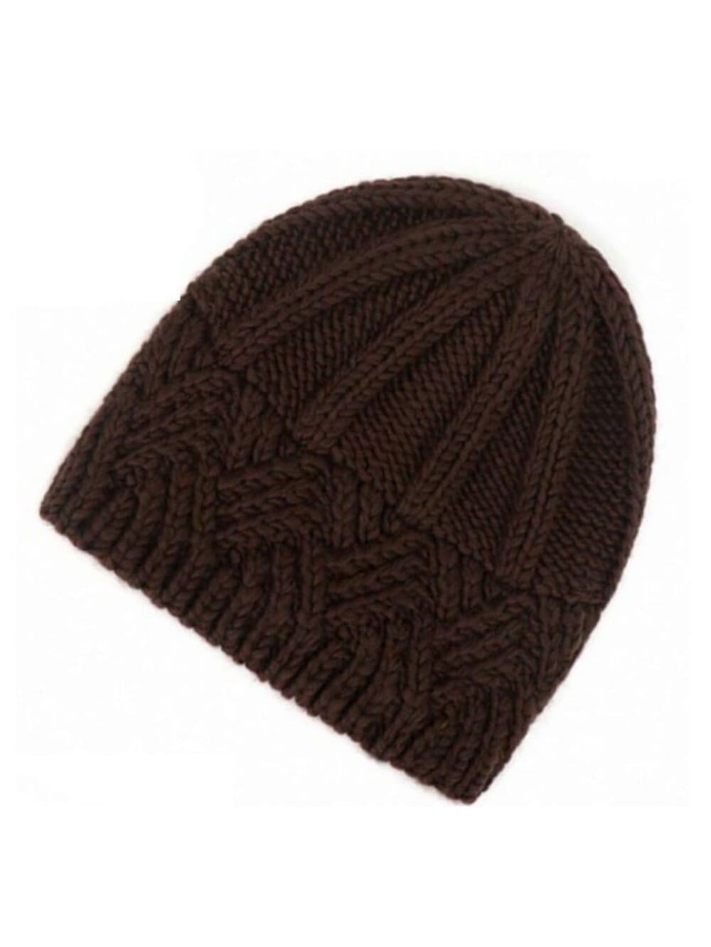 Whitney Brown Crochet Knit Beanie and Mountain Pin Set Gift Packaged - Thumbnail 3