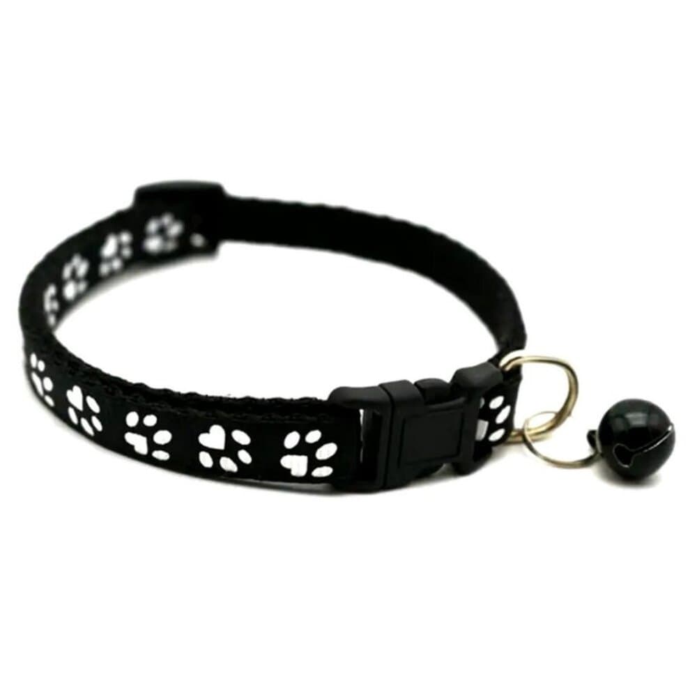 Sweet Heart Paw Print Black Cat Collar with Bell and Toys Gift Package - Thumbnail 2