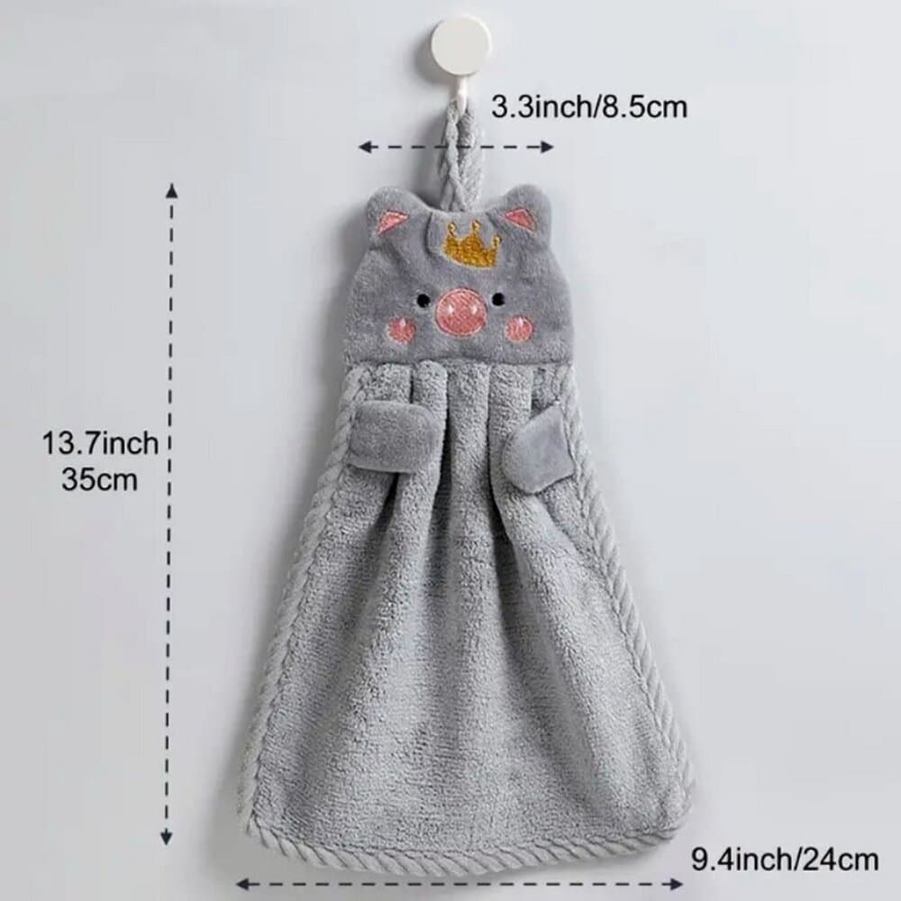 Royce Royal Small Navy Embroidered Piggy Hanging Fingertip Towel Gift Packaged - Thumbnail 4
