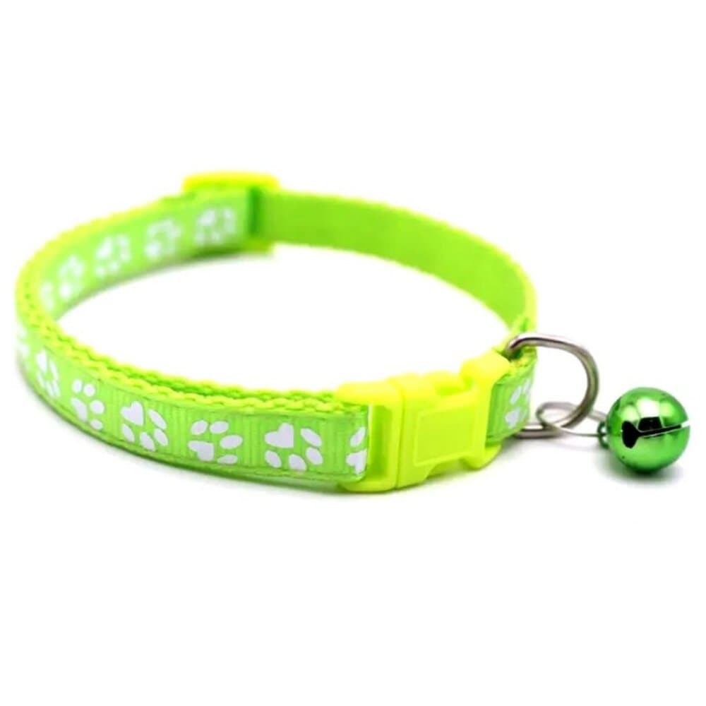 Sweet Heart Paw Print Lime Green Cat Collar with Bell and Toys Gift Package - Thumbnail 2