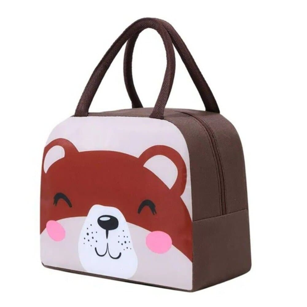 Morgan Sweet Sleepy Bear Brown Animal Face Insulated Lunch Bag Gift Packaged - Thumbnail 3
