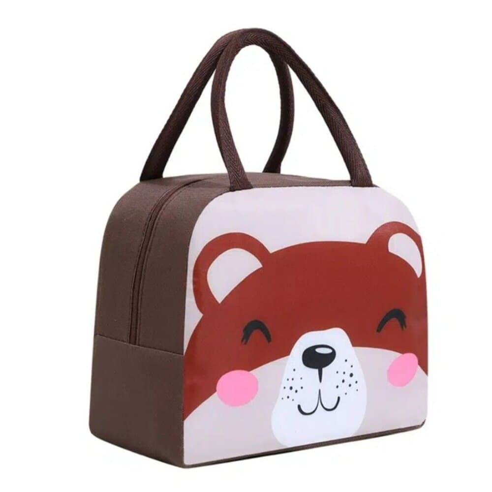 Morgan Sweet Sleepy Bear Brown Animal Face Insulated Lunch Bag Gift Packaged - Thumbnail 11