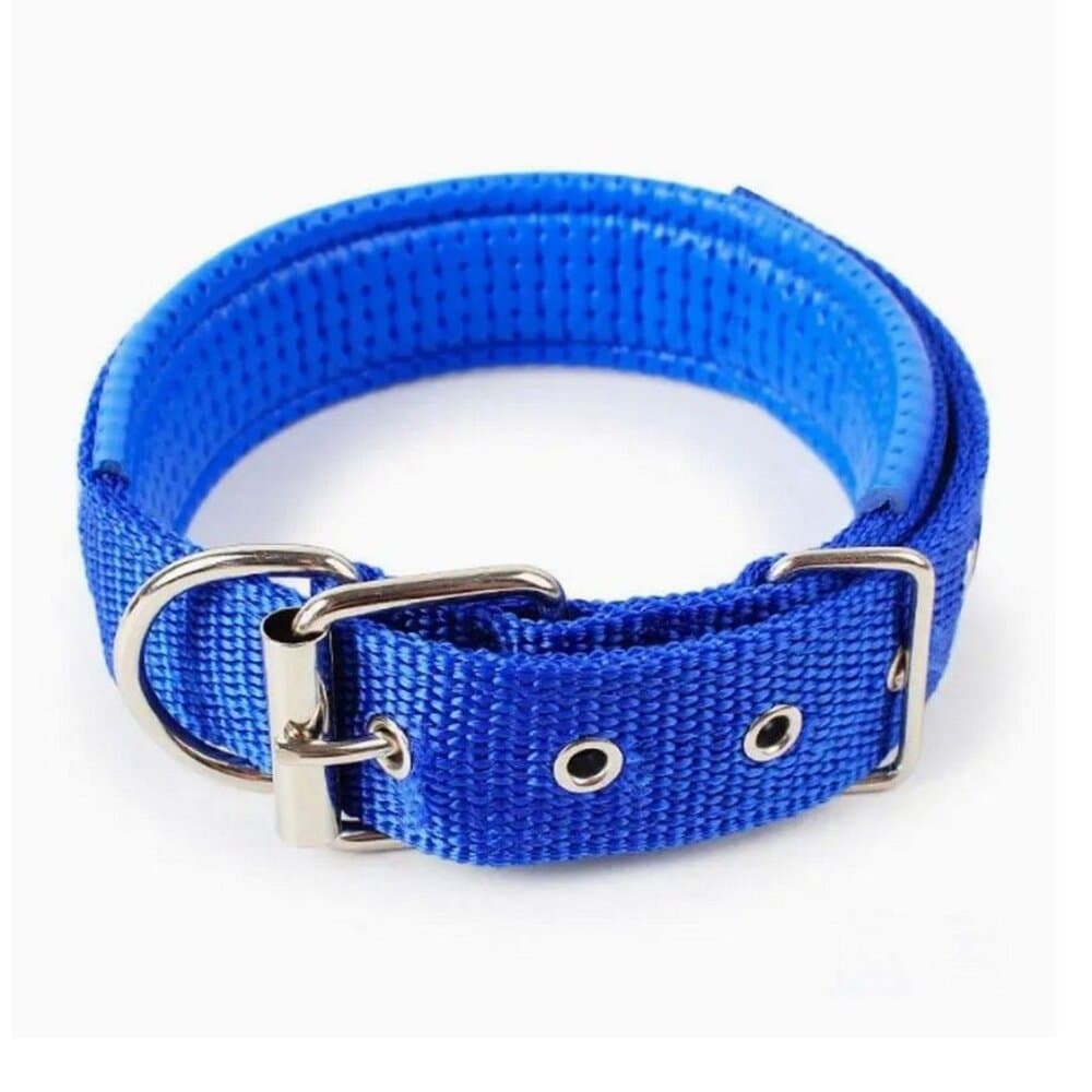 Nikalos XL Blue Standard Nylon Comfort Strip D Ring Metal Buckle Dog Collar - Thumbnail 9