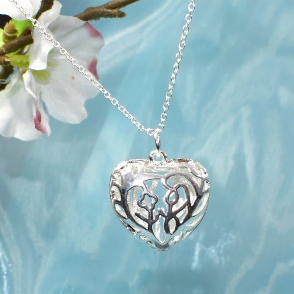 Paulina Filigree Large Full Heart Dangle 925 Sterling Silver Earrings Gift Boxed - Thumbnail 3