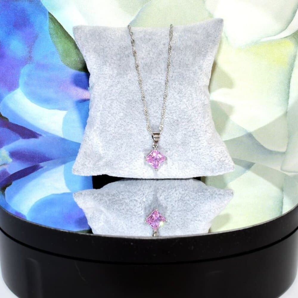 Mia Sincerity Simulated Pink Tourmaline 925 Sterling Silver Necklace Gift Boxed - Thumbnail 8