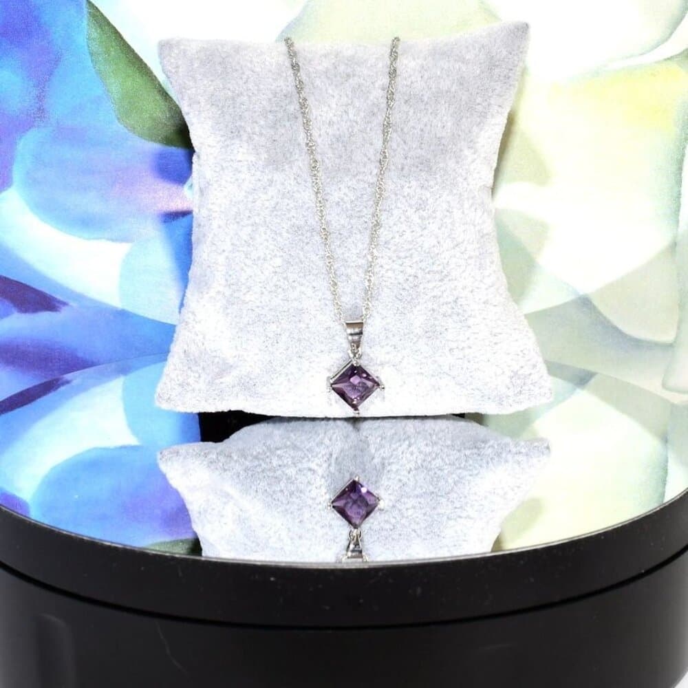 Mia Sincerity Simulated Purple Amethyst 925 Sterling Silver Pendant Necklace Gif - Thumbnail 5