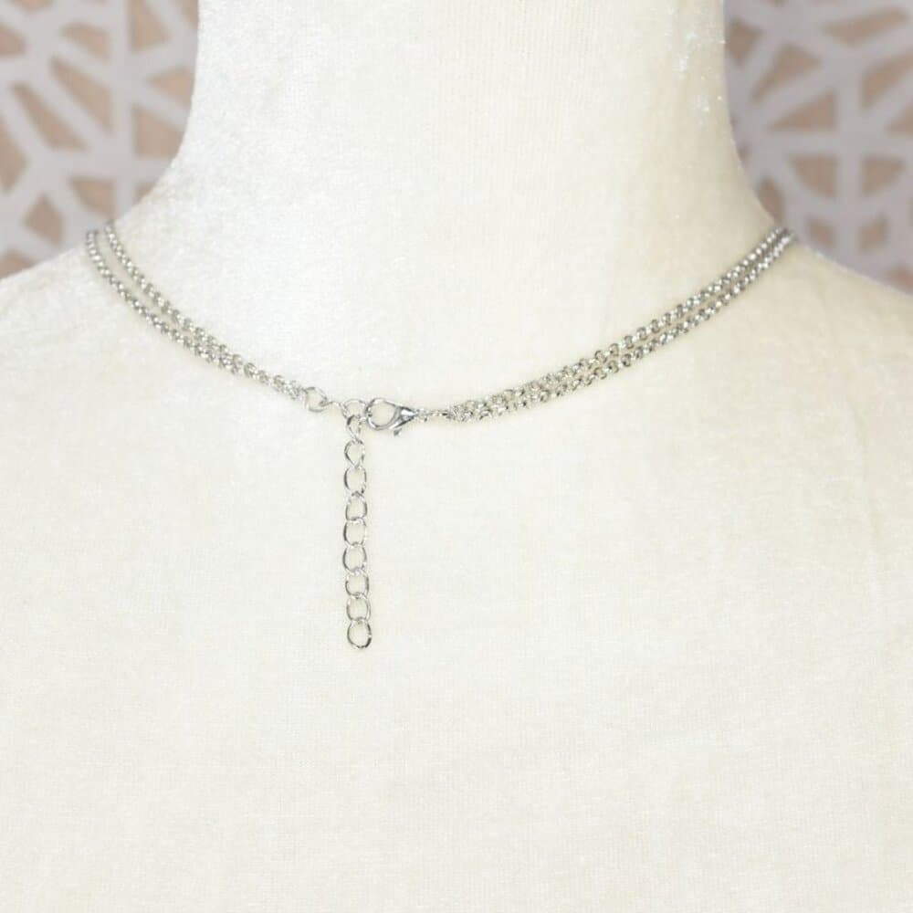 Marlowe Ellipse Circle Layered Pink to Coral Crystal Necklace Gift Packaged - Thumbnail 4