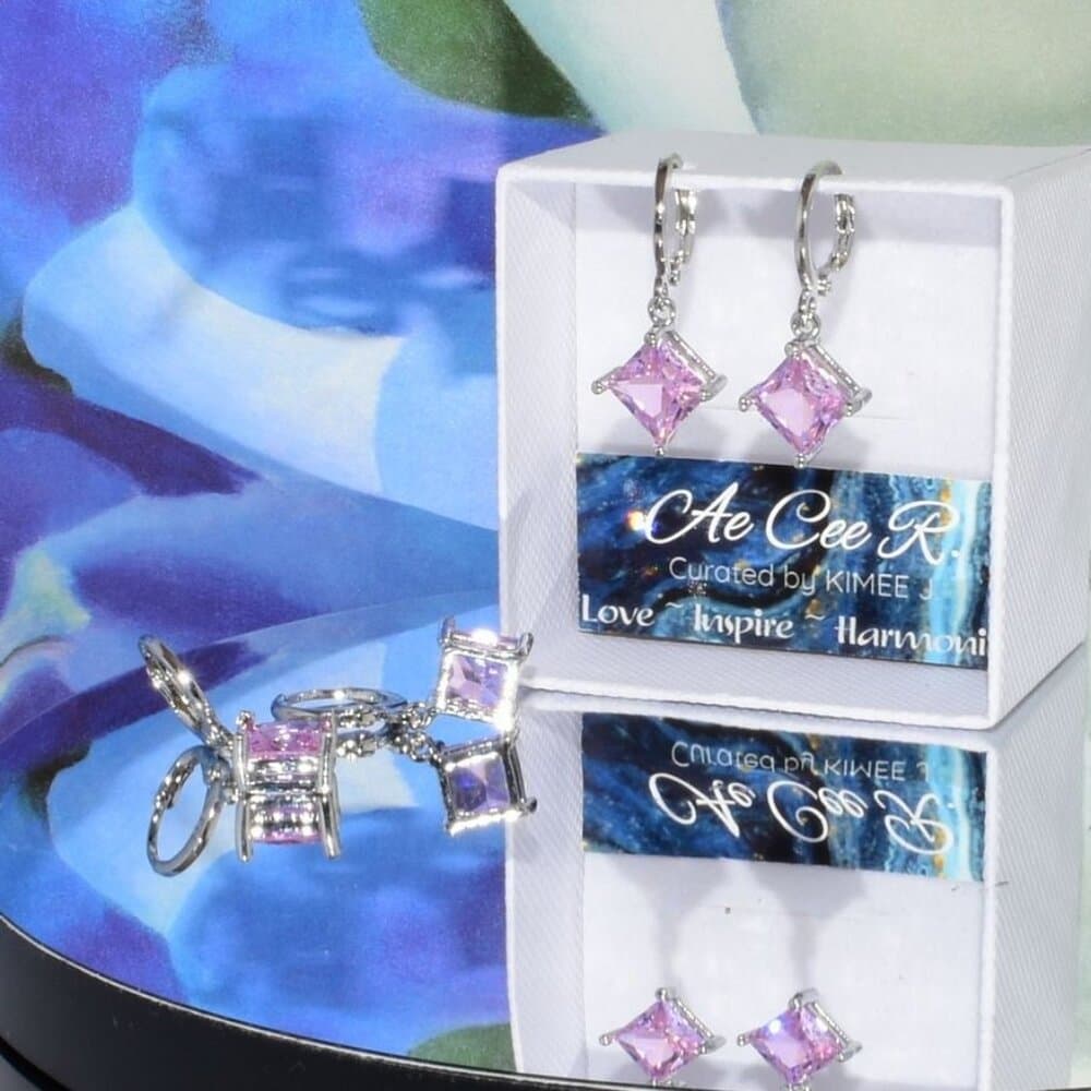 Mia Sincerity Simulated Pink Tourmaline 925 Sterling Silver Earrings Gift Boxed - Thumbnail 3