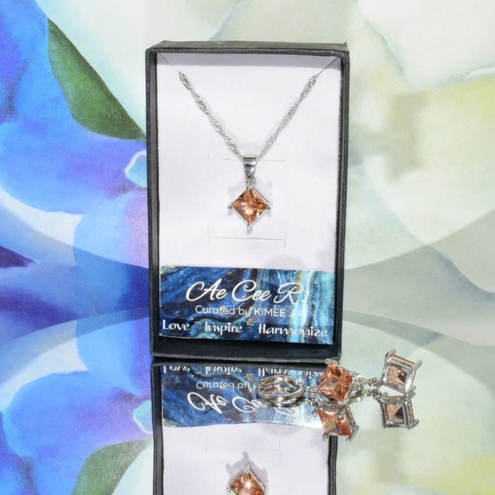Mia Sincerity Simulated Ceylon Topaz 925 Sterling Silver Necklace Gift Boxed - Thumbnail 3