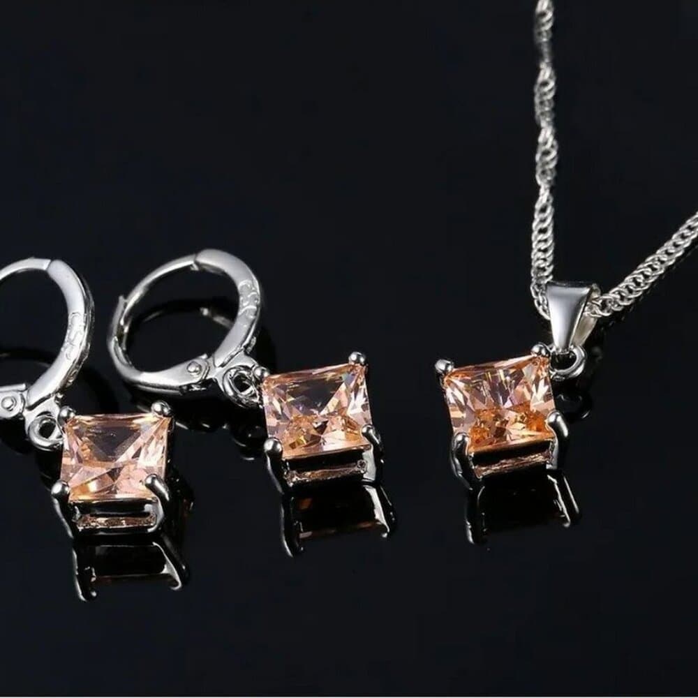 Mia Sincerity Simulated Ceylon Topaz 925 Sterling Silver Necklace Gift Boxed - Thumbnail 2