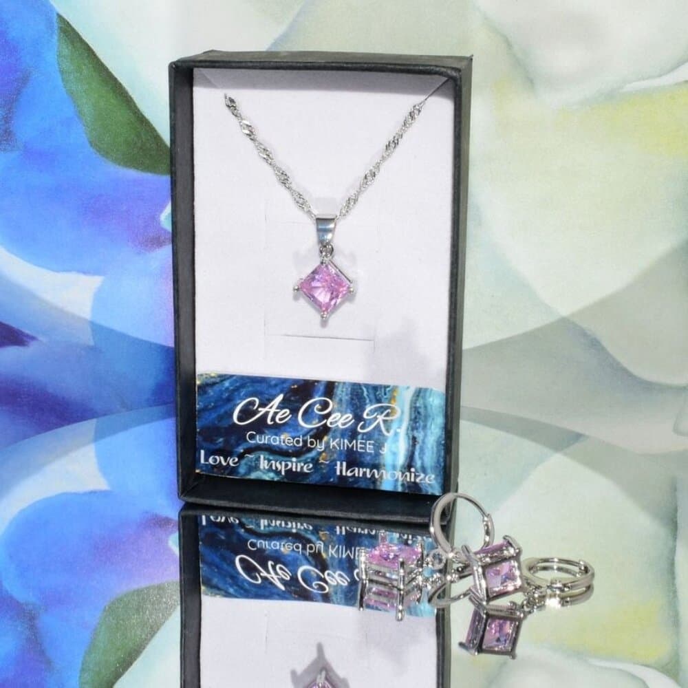 Mia Sincerity Simulated Pink Tourmaline 925 Sterling Silver Necklace Gift Boxed - Thumbnail 2