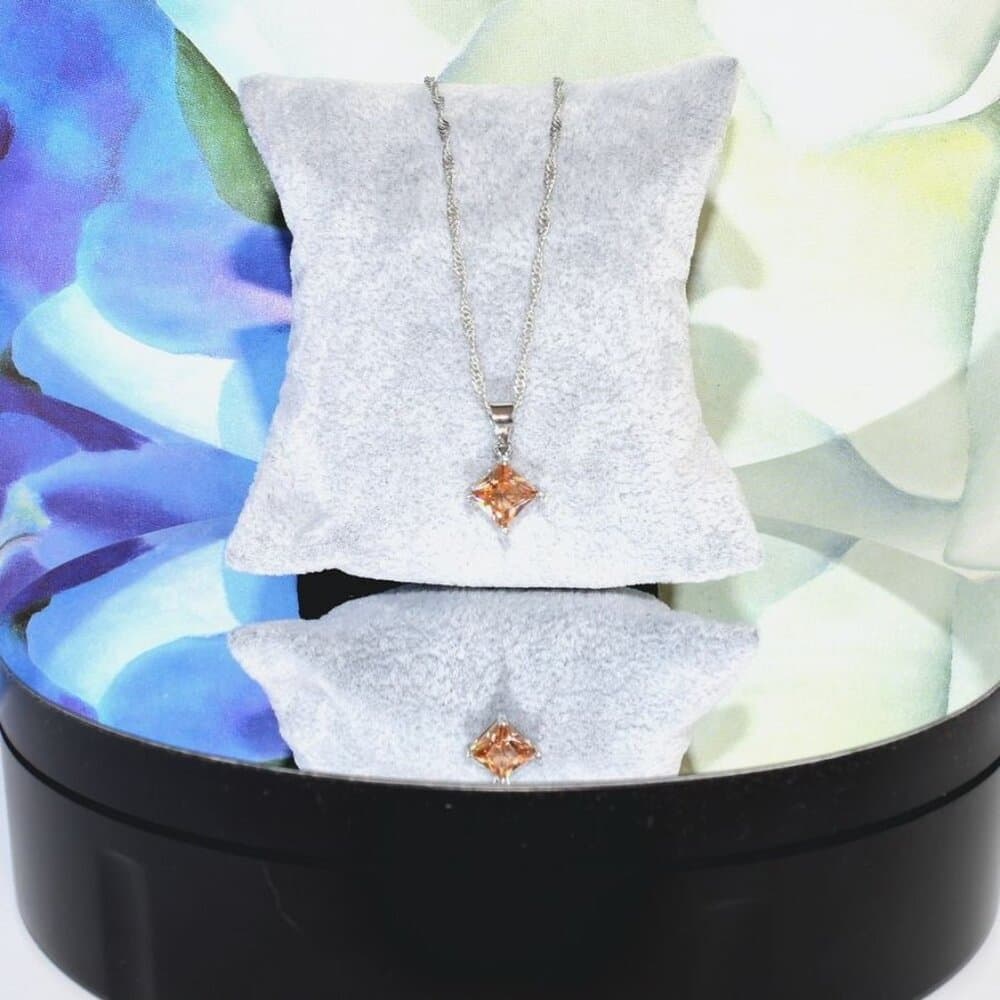 Mia Sincerity Simulated Ceylon Topaz 925 Sterling Silver Necklace Gift Boxed - Thumbnail 8