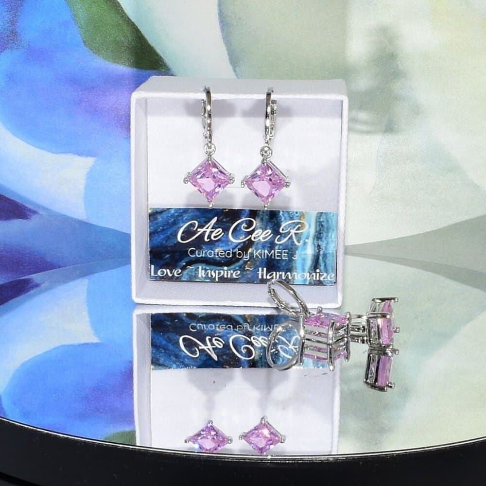 Mia Sincerity Simulated Pink Tourmaline 925 Sterling Silver Earrings Gift Boxed - Thumbnail 8
