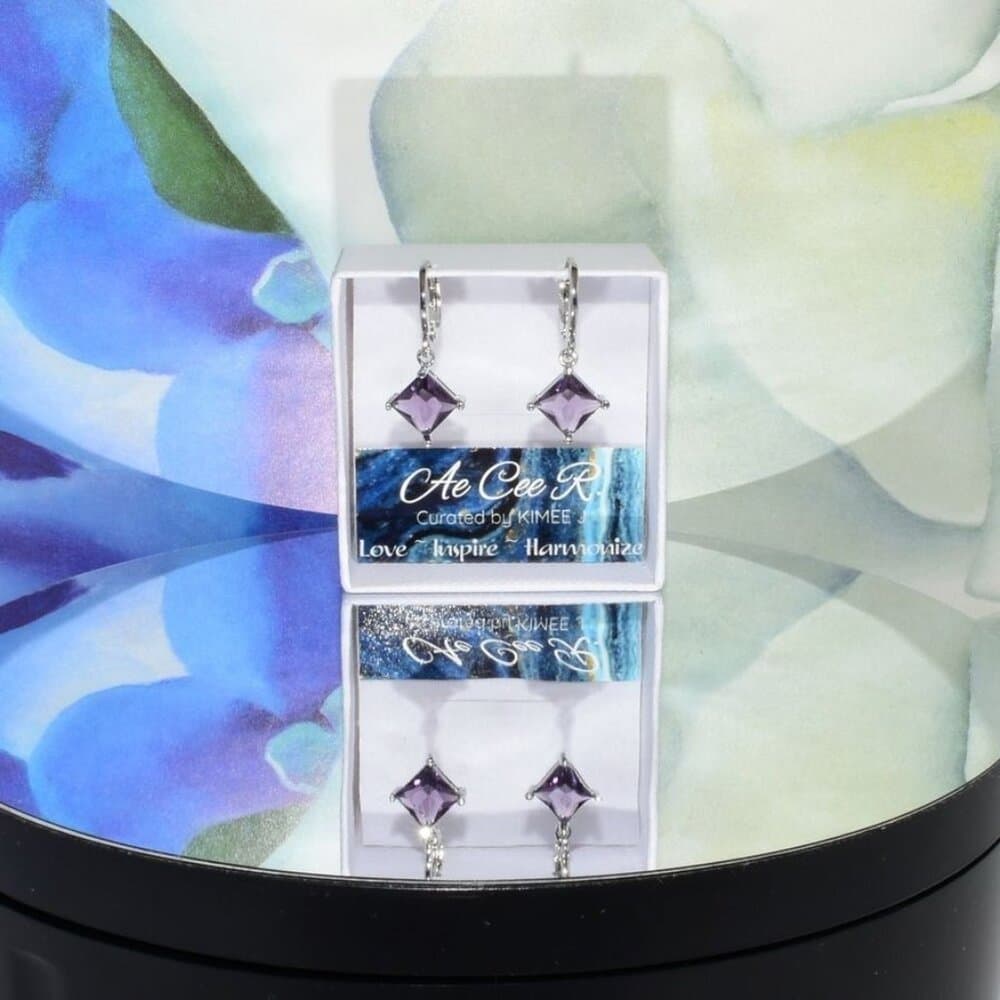 Mia Sincerity Simulated Purple Amethyst 925 Sterling Silver Earrings Gift Boxed - Thumbnail 8