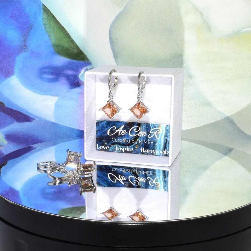 Mia Sincerity Simulated Ceylon Topaz 925 Sterling Silver Earrings Gift Boxed - Thumbnail 3