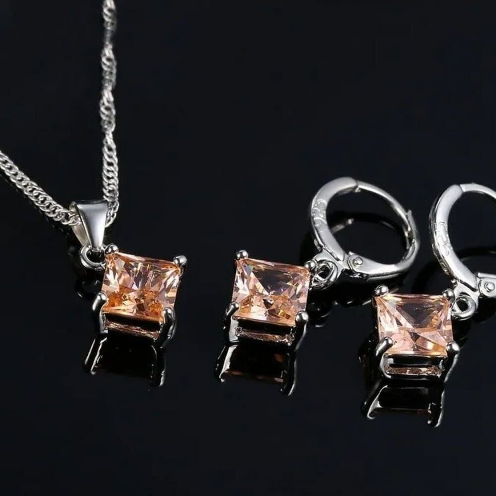 Mia Sincerity Simulated Ceylon Topaz 925 Sterling Silver Earrings Gift Boxed - Thumbnail 2