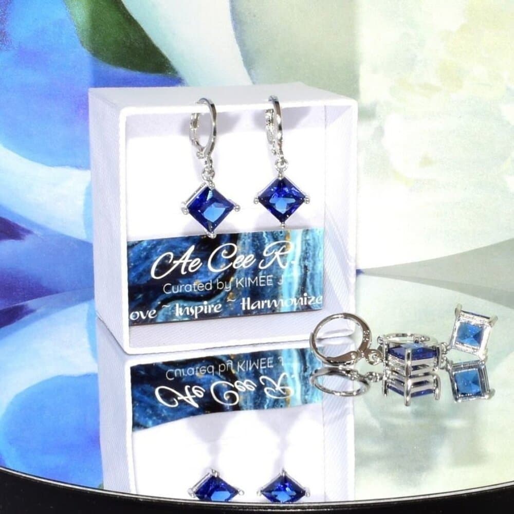 Mia Sincerity Simulated Blue Sapphire 925 Sterling Silver Earrings Gift Boxed - Thumbnail 8