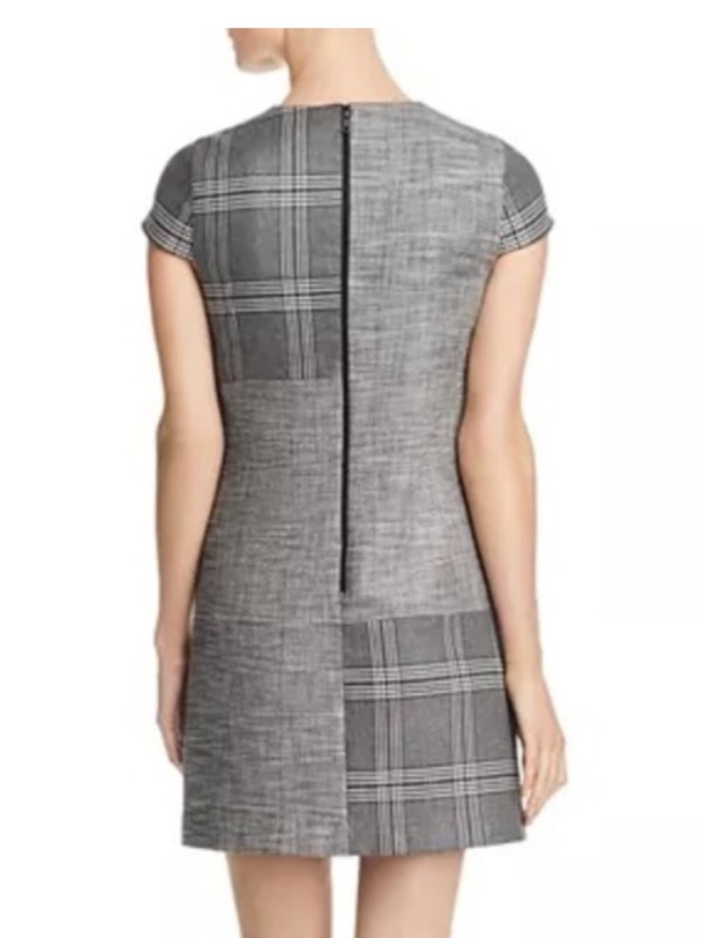 Alice + Olivia Gray Plaid Patchwork Mini Dress - Thumbnail 2