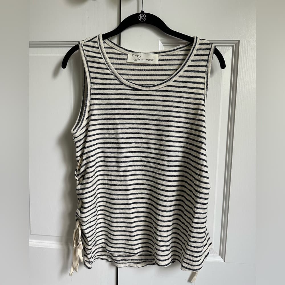 Vintage Havana Striped Tank Top with Side Tie Detail - Thumbnail 2